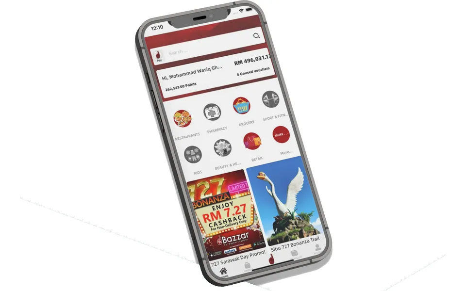 dBazzar marketplace app home screen on a phone